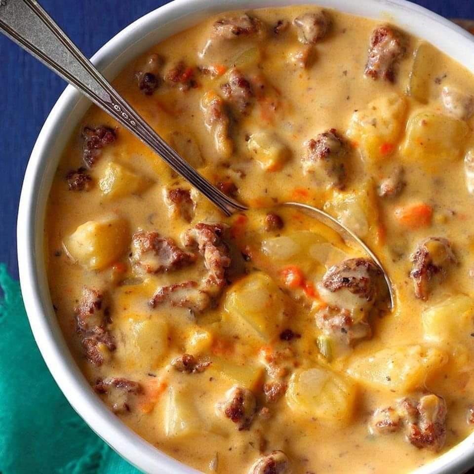 Cheesy Potato & Smoked Sausage Casserole Recipe