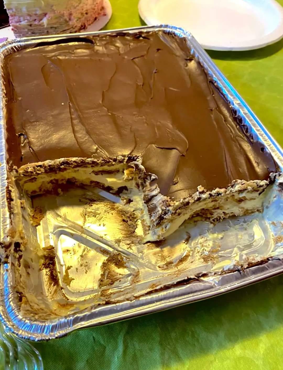 NO BAKE CHOCOLATE ECLAIR CAKE