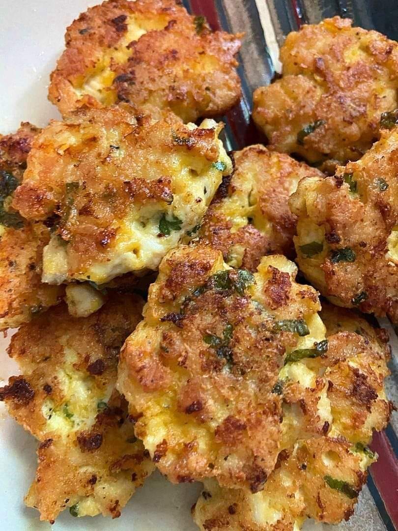 CHEESY CHICKEN FRITTERS