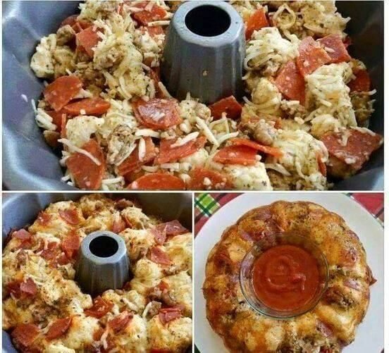 Pepperoni and Mozzarella Pull Apart Bread