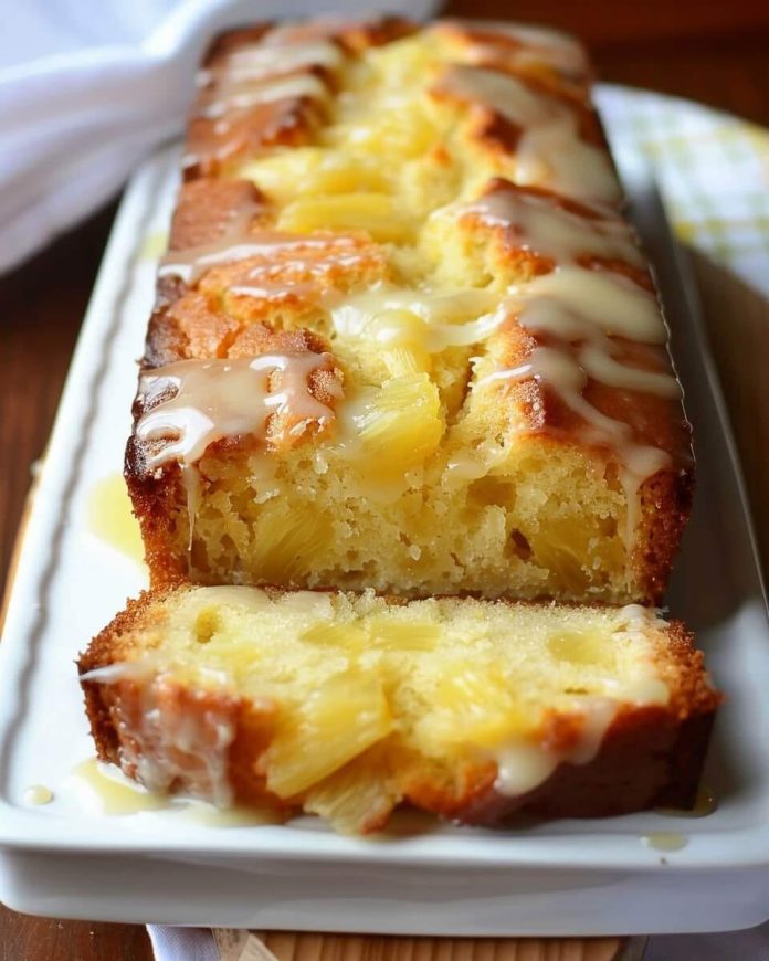 Pineapple Loaf Bread with Pineapple Glaze