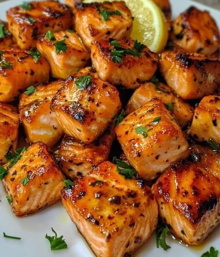 Crispy Salmon Bites Cooked in an Air Fryer