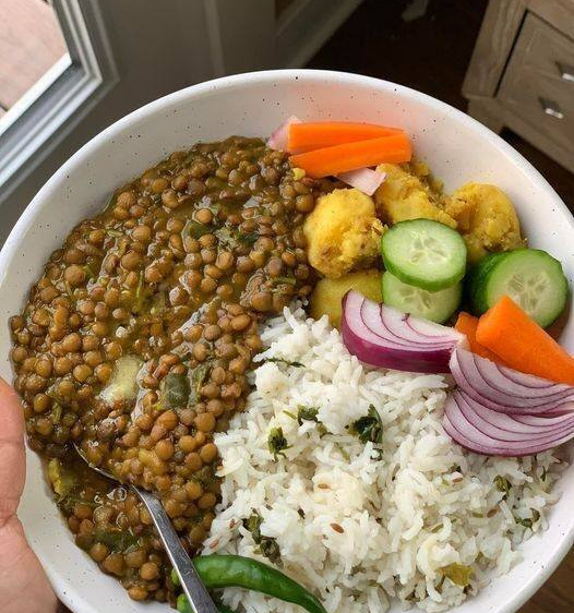 Instant Pot Brown Lentils Curry