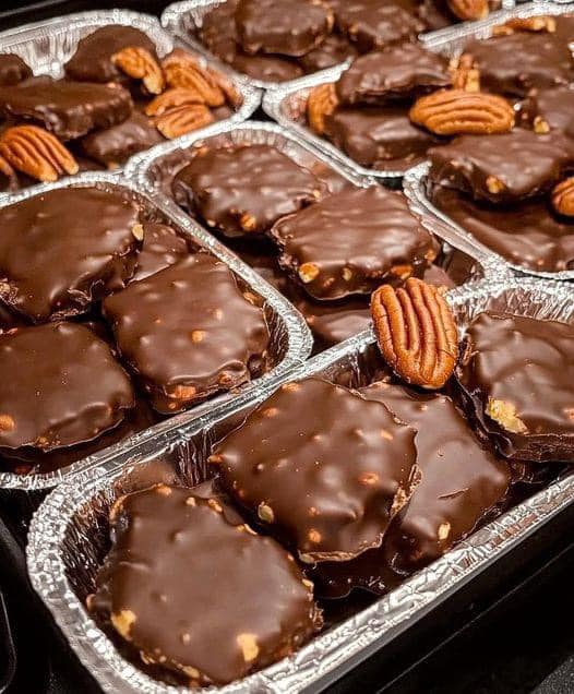 Homemade Turtle Candy With Pecans and Caramel