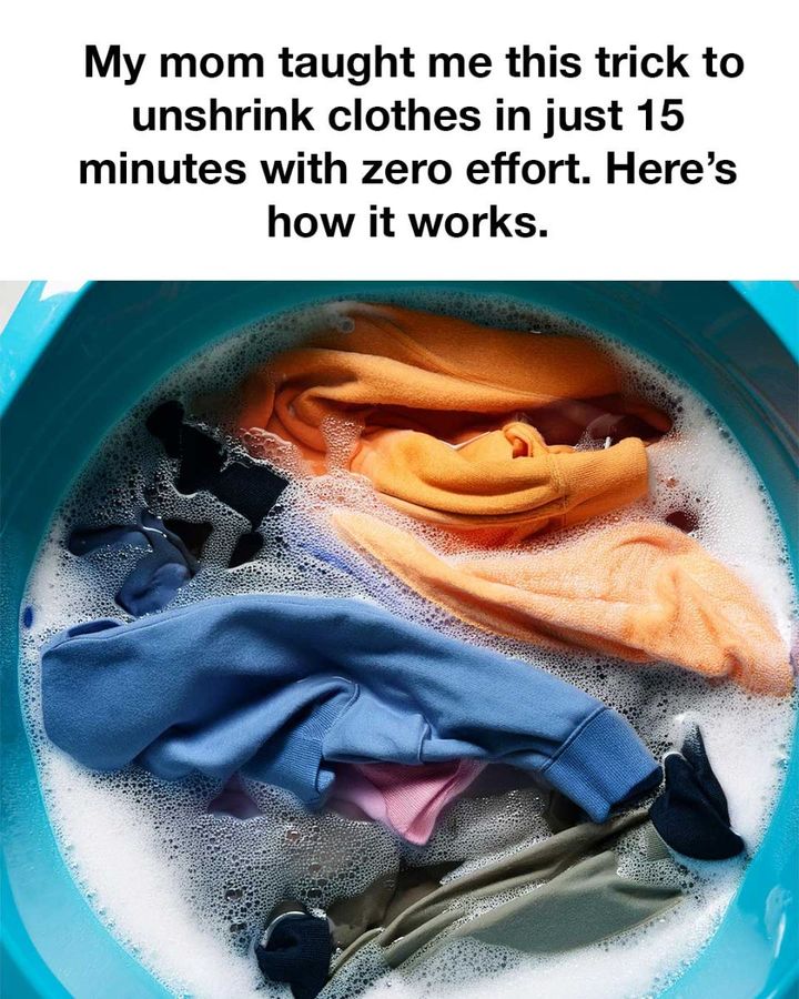 my mom taught me this trick to unshrink clothes in just 15 minutes with zero effort heres how it works