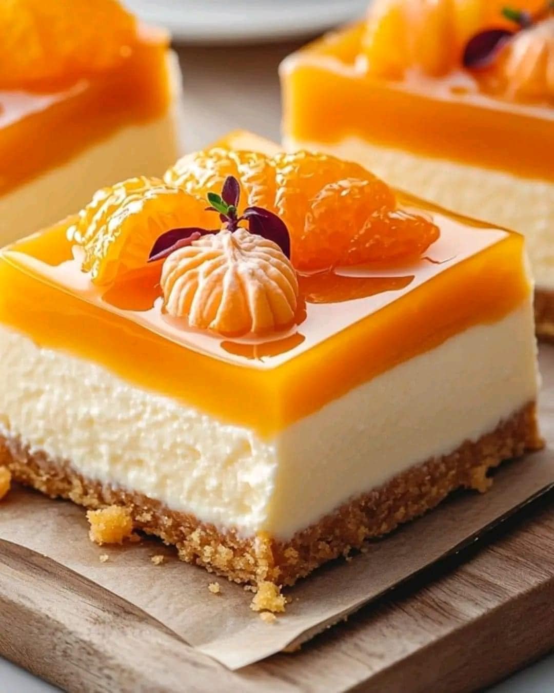 Gorgeous Orange Cheesecake Squares 