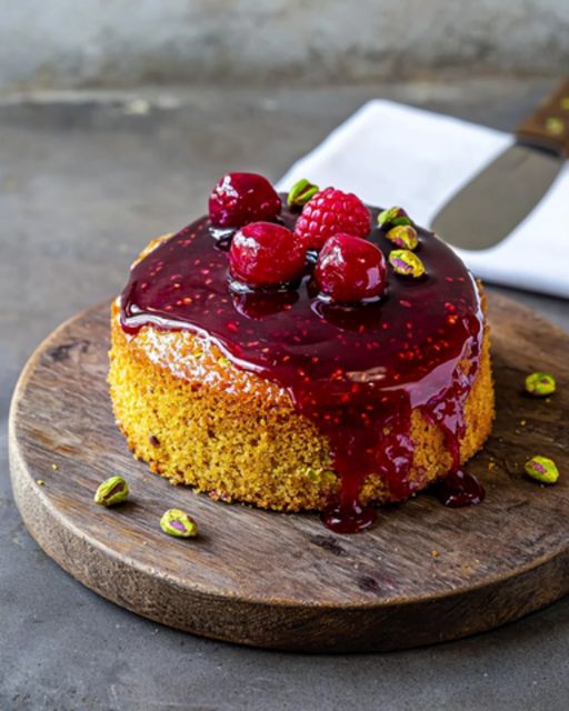 Cake Pistachio, Griottes & Raspberries