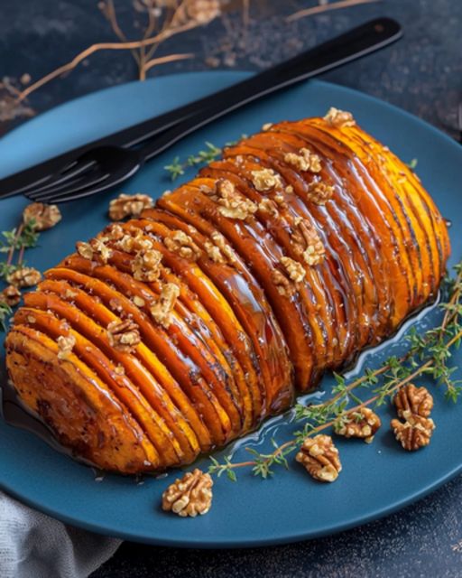 Oven Roasted Butternut Squash Hasselback