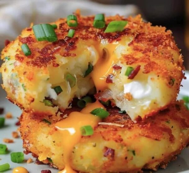 Cheesy Stuffed Potato Cakes