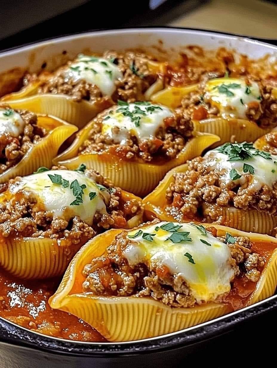 Beef-Stuffed Shells with Creamy Ricotta Filling