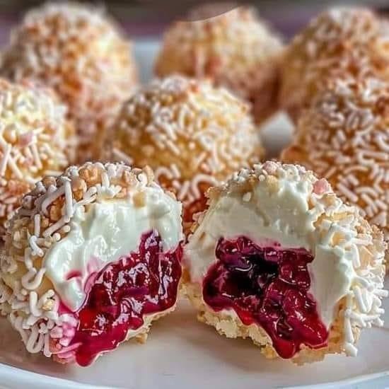 Irresistible Cream and Berry-Filled Pastry Balls: A Delectable Treat for Every Occasion !!