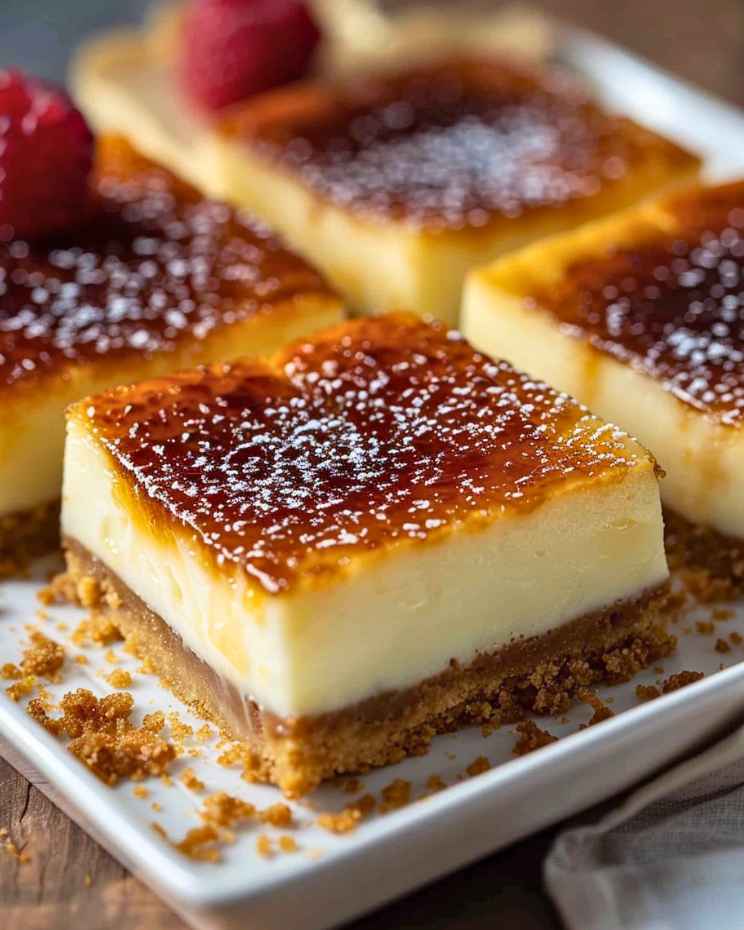 🍮 Crème Brûlée Cheesecake Bars ✨