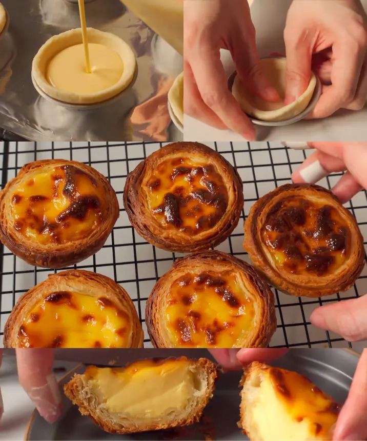 Detailed recipe for Portuguese egg tarts with puff pastry┃ Portuguese egg tarts