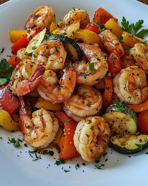 Lemon Herb Shrimp and Veggie Skillet