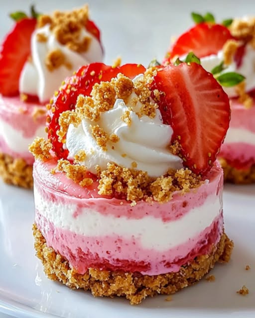 No-Bake Strawberry Mousse Mini Cheesecake