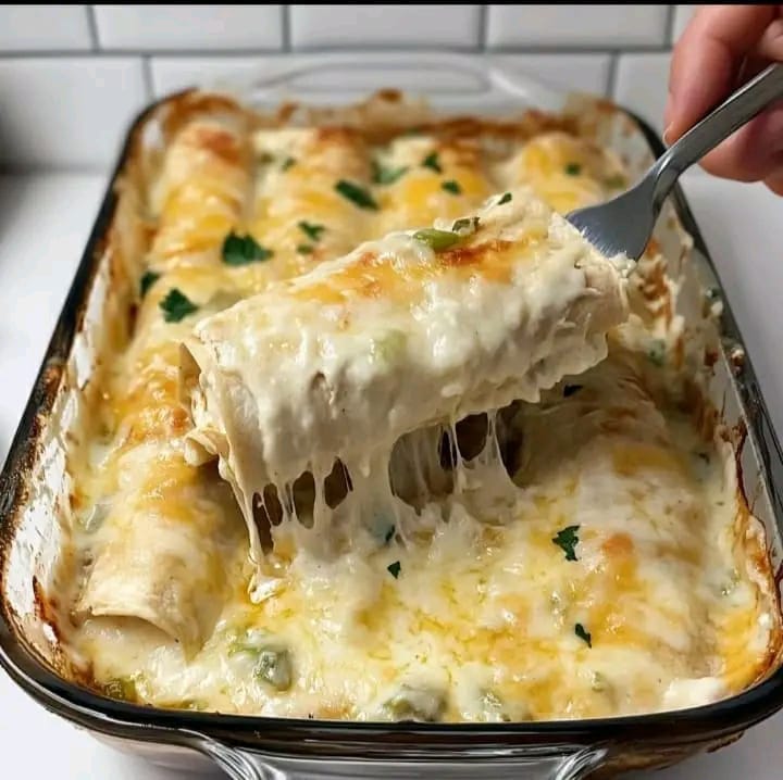 Creamy White Chicken Enchiladas