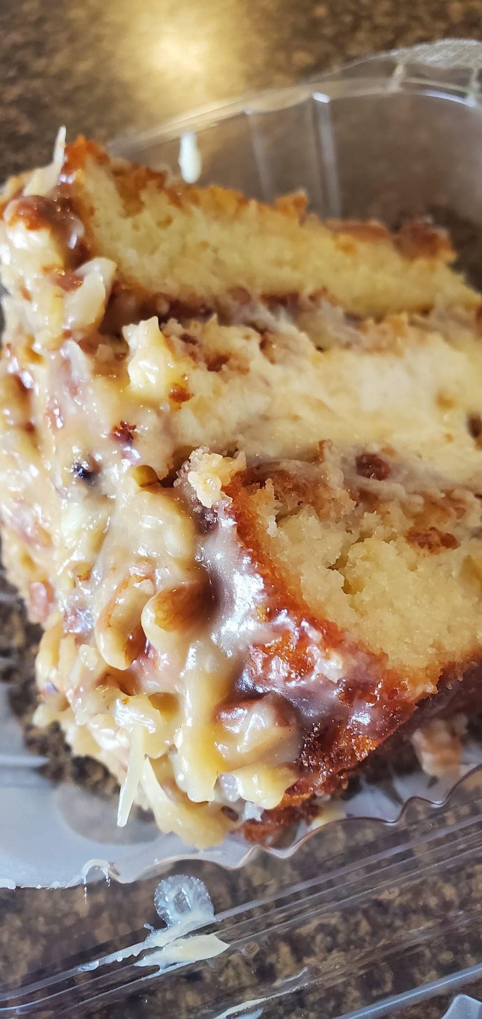 White German chocolate cake with a cheesecake center