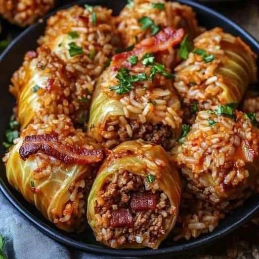 Cabbage Rolls with Bacon