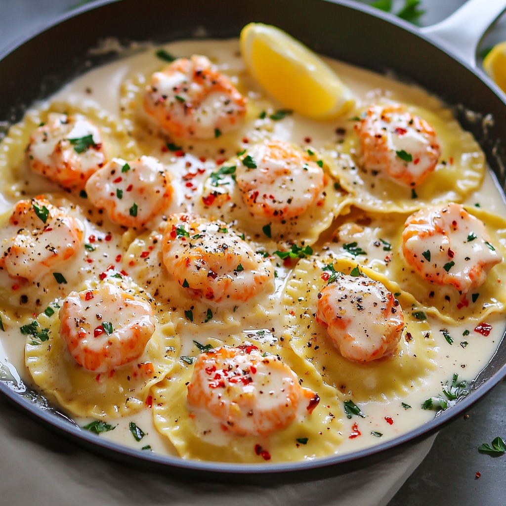 Lobster Ravioli in Creamy Sauce