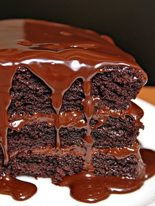 Best Double Chocolate Cake with Black Velvet Icing