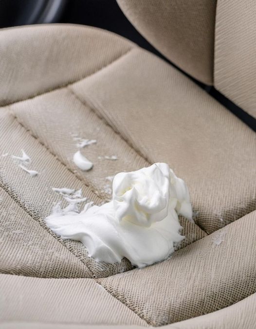 Stained fabric car seats? Use this easy shaving cream cleaning trick