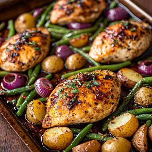 Balsamic Chicken and Veggie Sheet Pan