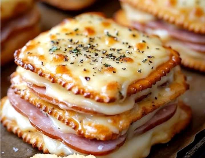 Ham and Swiss Cracker Melts