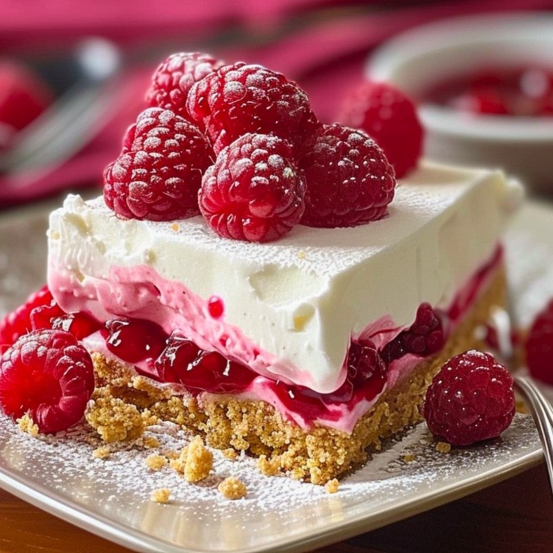 🍰 No-Bake Raspberry Split Cake 🍰